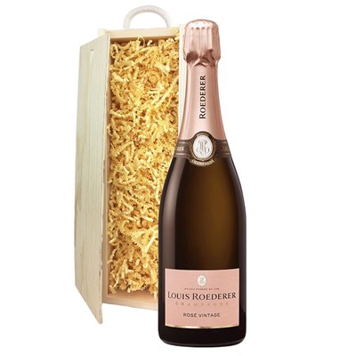 Louis Roederer Vintage Rose 2016 75cl In Wooden Sliding Lid Gift Box